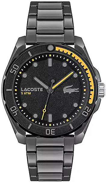 Lacoste Herrklocka 2011288 Finn Svart/Stål Ø44 mm - Lacoste