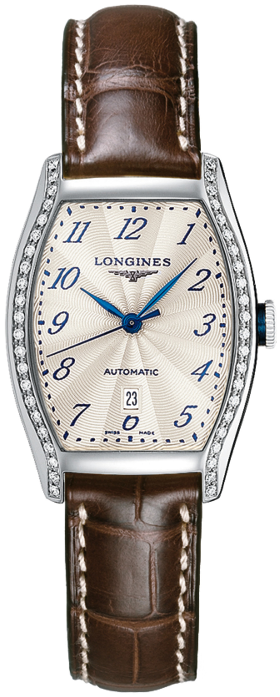 Longines Damklocka L2.142.0.70.4 Evidenza Silverfärgad/Läder - Longines