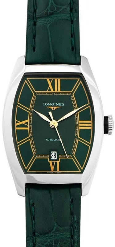 Longines Damklocka L2.142.4.06.2 Evidenza Grön/Läder 30.6x26 mm - Longines