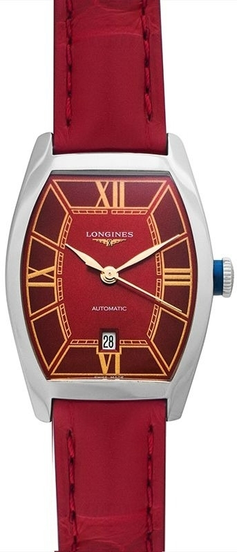 Longines Damklocka L2.142.4.09.2 Evidenza Röd/Läder - Longines