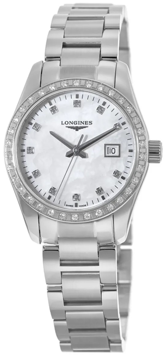 Longines Damklocka L2.286.0.87.6 Conquest Classic Vit/Stål Ø29.5 mm - Longines