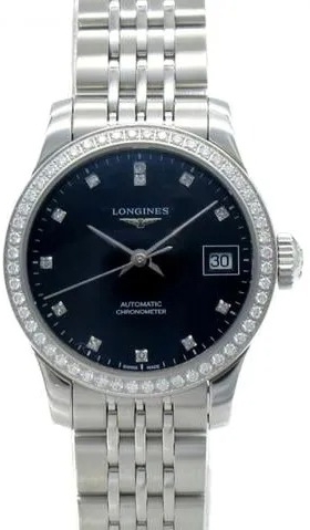 Longines Damklocka L2.320.0.57.6 Record Svart/Stål Ø26 mm - Longines