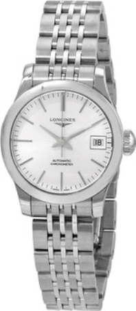 Longines Damklocka L2.320.4.72.6 Record Silverfärgad/Stål Ø26 mm - Longines