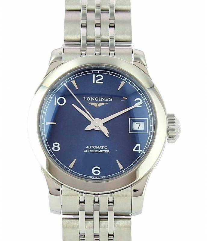 Longines Damklocka L2.320.4.96.6 Record Blå/Stål Ø26 mm - Longines