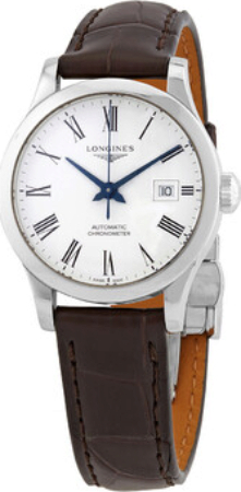 Longines Damklocka L2.321.4.11.2 Record Vit/Läder Ø30 mm - Longines