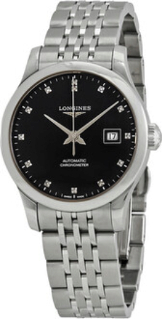 Longines Damklocka L2.321.4.57.6 Record Svart/Stål Ø30 mm - Longines