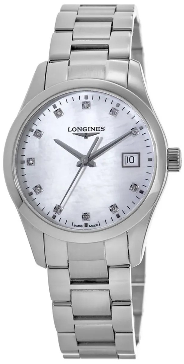 Longines Damklocka L2.386.4.87.6 Conquest Classic Vit/Stål Ø34 mm - Longines