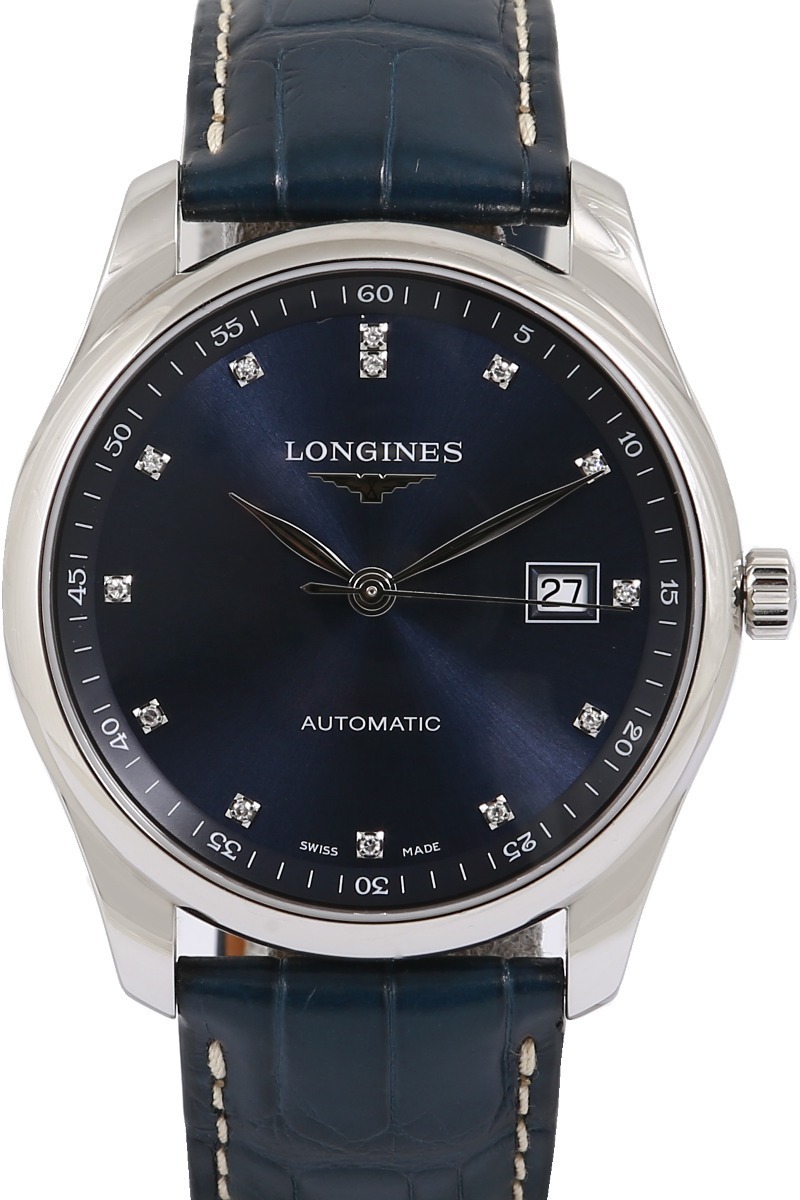 Longines Herrklocka L2.793.4.97.0 Master Blå/Läder Ø40 mm - Longines
