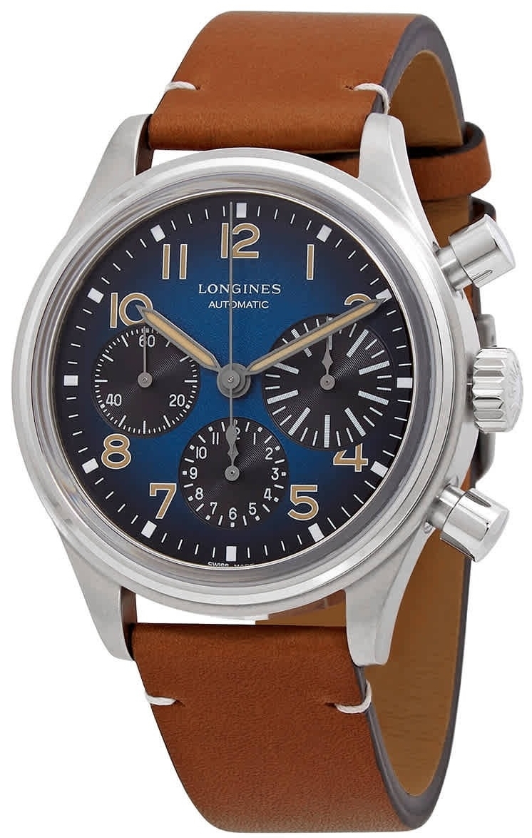 Longines Herrklocka L2.816.1.93.2 Avigation Big Eye Blå/Läder Ø41 - Longines