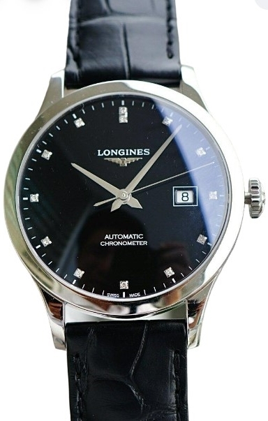 Longines Herrklocka L2.821.4.57.2 Record Svart/Läder Ø40 mm - Longines