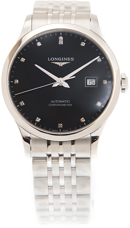 Longines Herrklocka L2.821.4.57.6 Record Svart/Stål Ø40 mm - Longines