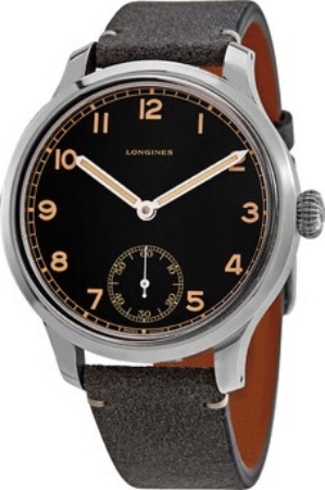 Longines Herrklocka L2.826.4.53.2 Heritage Svart/Läder Ø43 mm - Longines