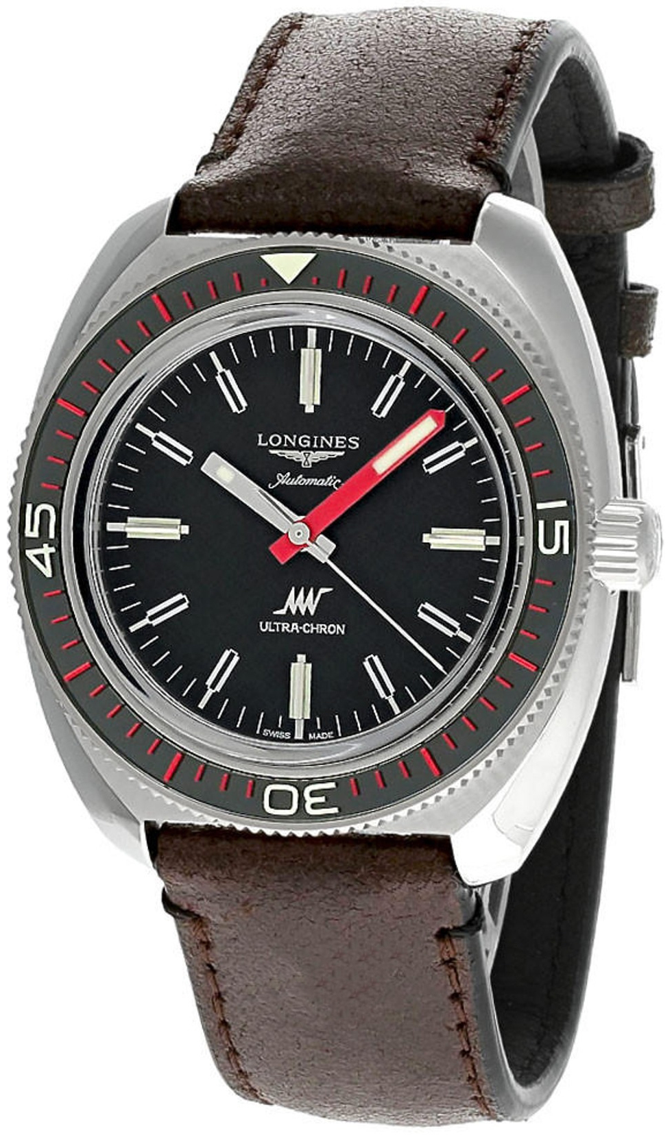 Longines Herrklocka L2.836.4.52.2 Ultra-Chron Svart/Läder Ø43 mm - Longines