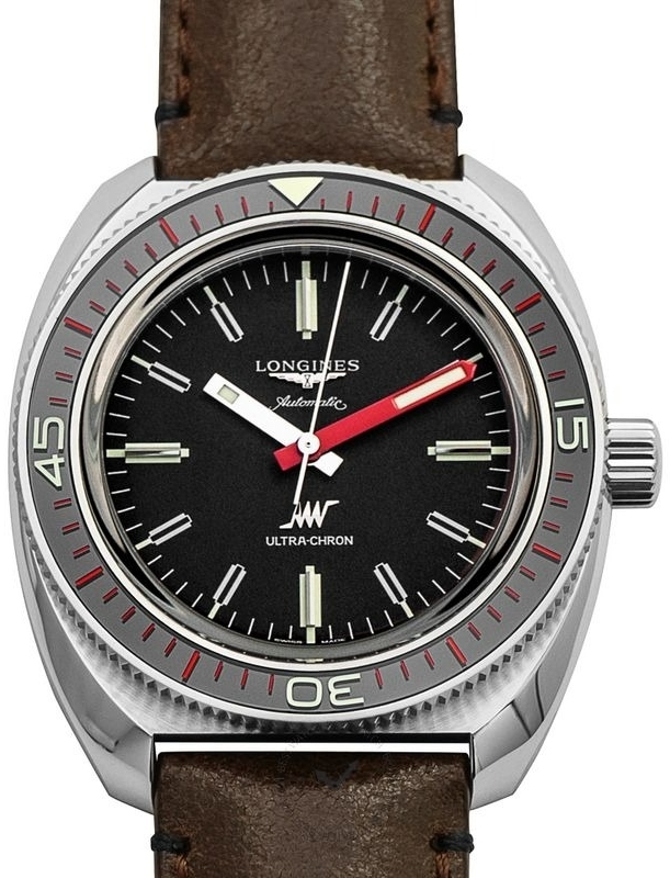 Longines Herrklocka L2.836.4.52.8 Ultra-Chron Svart/Läder Ø43 mm - Longines