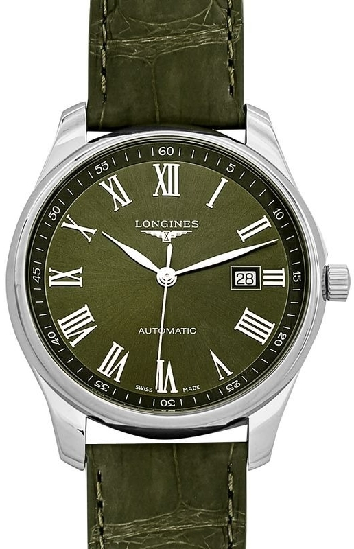 Longines Herrklocka L2.893.4.09.2 Master Grön/Läder Ø42 mm - Longines
