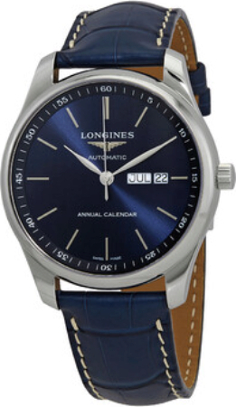 Longines Herrklocka L2.920.4.92.0 Master Blå/Läder Ø42 mm - Longines