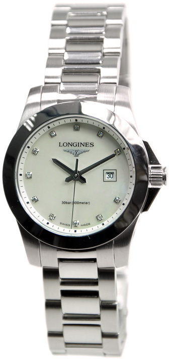 Longines Damklocka L3.376.4.87.6 Conquest Ladies Vit/Stål Ø29.5 mm - Longines