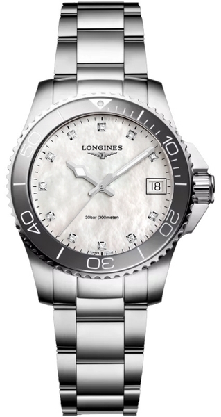 Longines Damklocka L3.370.4.87.6 Hydroconquest Vit/Stål Ø32 mm - Longines