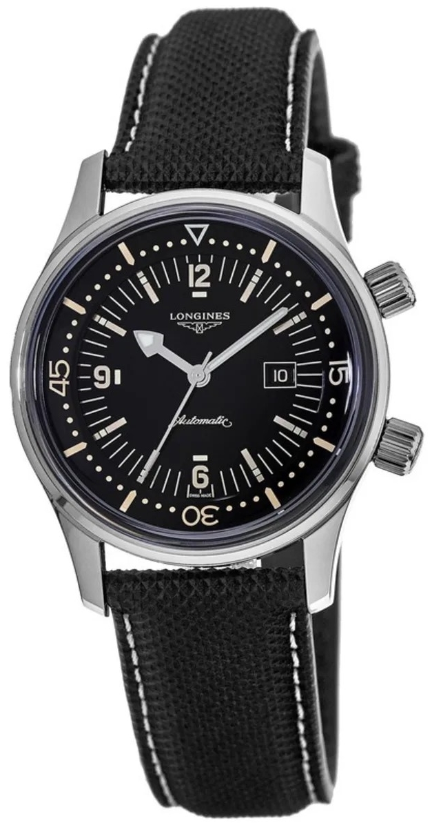 Longines Damklocka L3.374.4.50.0 Heritage Svart/Läder Ø36 mm - Longines