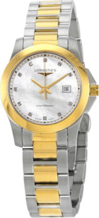Longines Damklocka L3.376.3.87.7 Conquest Ladies Vit/Gulguldtonat - Longines