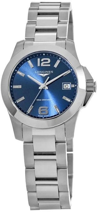 Longines Damklocka L3.377.4.96.6 Conquest Blå/Stål Ø34 mm - Longines
