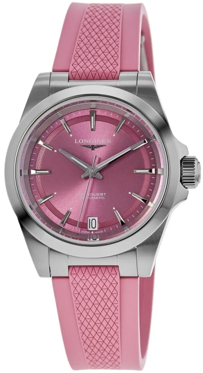 Longines Damklocka L3.430.4.99.9 Conquest Rosa/Gummi Ø34 mm - Longines