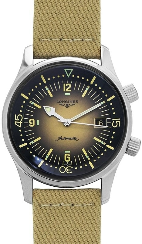 Longines Herrklocka L3.774.4.30.2 Legend Diver Beige/Textil Ø42 mm - Longines