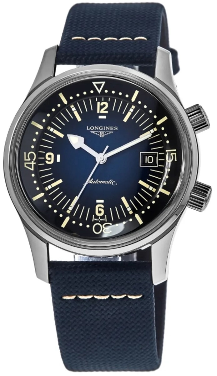 Longines Herrklocka L3.774.4.90.2 Legend Diver Blå/Textil Ø42 mm - Longines