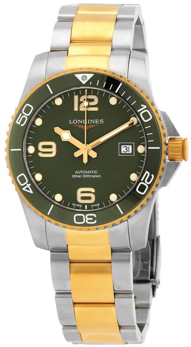 Longines Herrklocka L3.781.3.06.7 Hydroconquest Grön/Gulguldtonat - Longines