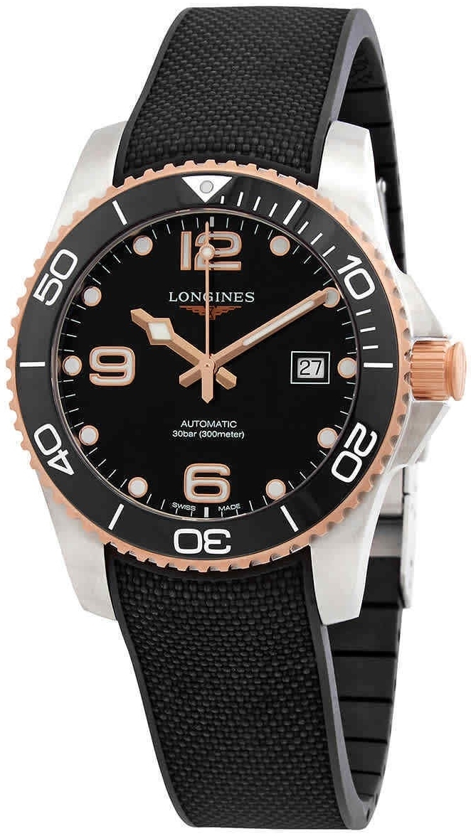 Longines Herrklocka L3.781.3.58.9 HydroConquest Svart/Gummi Ø41 mm - Longines