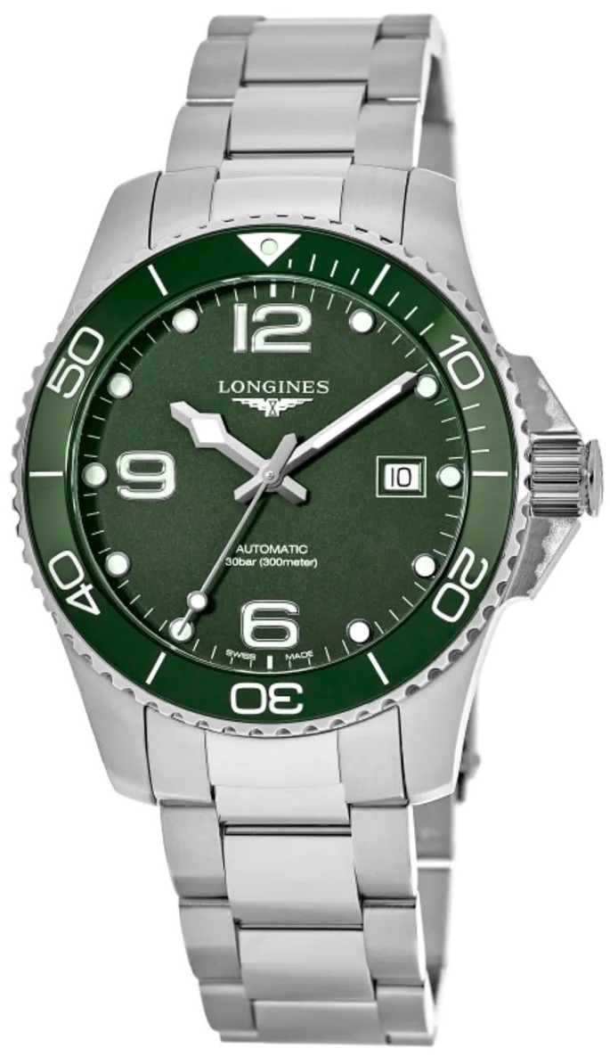 Longines Herrklocka L3.781.4.06.6 Hydroconquest Grön/Stål Ø41 mm - Longines