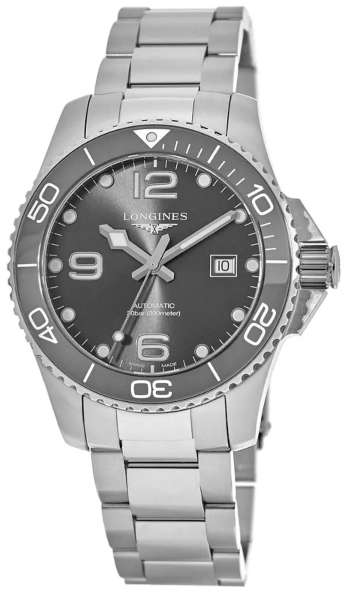 Longines Herrklocka L3.782.4.76.6 Hydroconquest Grå/Stål Ø43 mm - Longines
