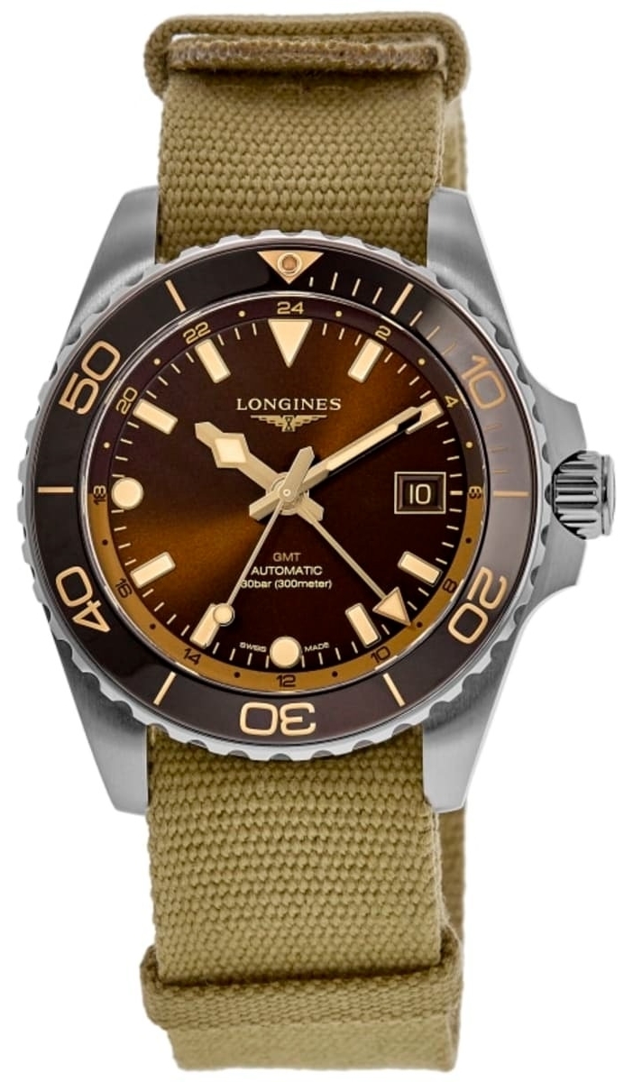 Longines Herrklocka L3.790.4.66.2 Hydroconquest Brun/Textil Ø41 mm - Longines