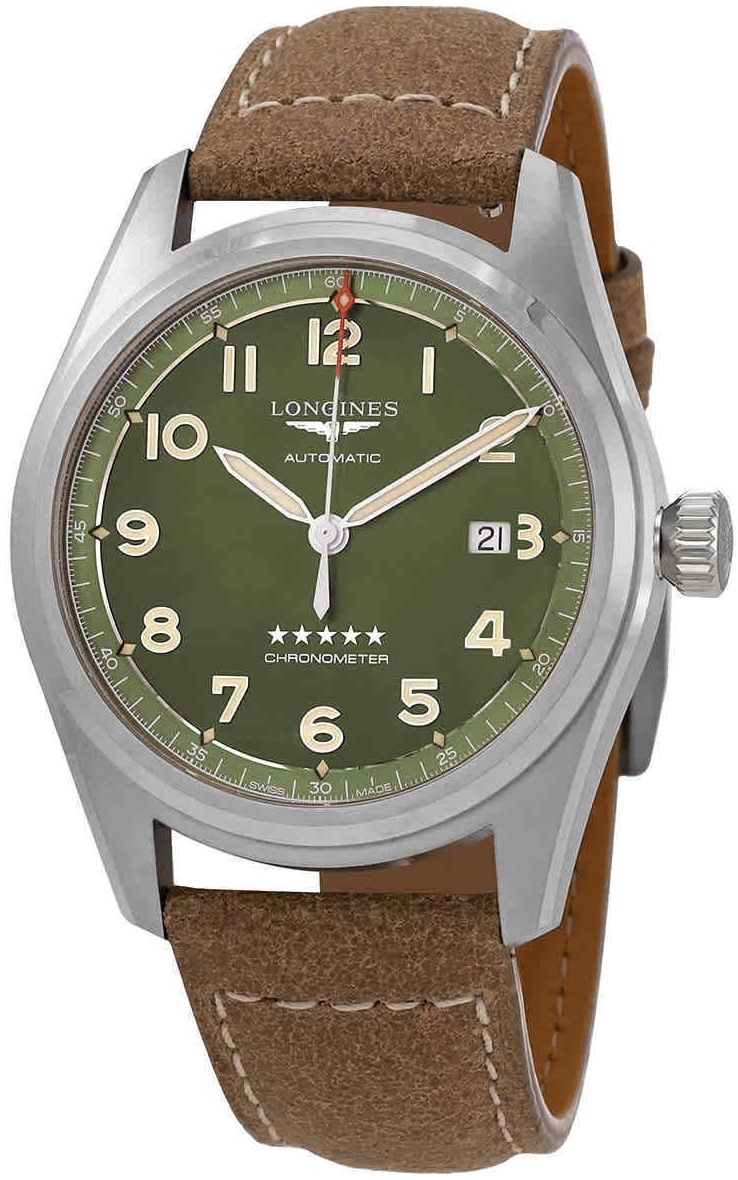 Longines Herrklocka L3.811.4.03.2 Spirit Grön/Läder Ø42 mm - Longines