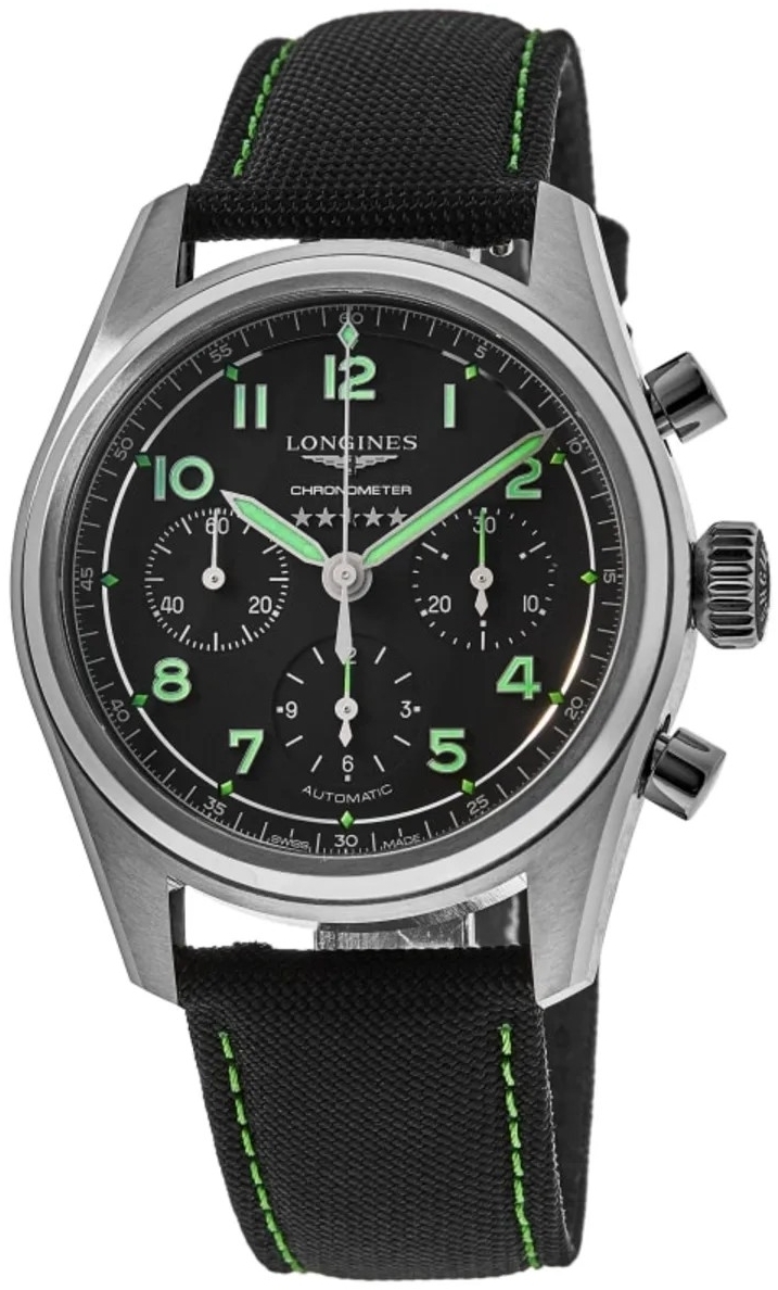 Longines Herrklocka L3.829.1.53.2 Spirit Svart/Textil Ø42 mm - Longines