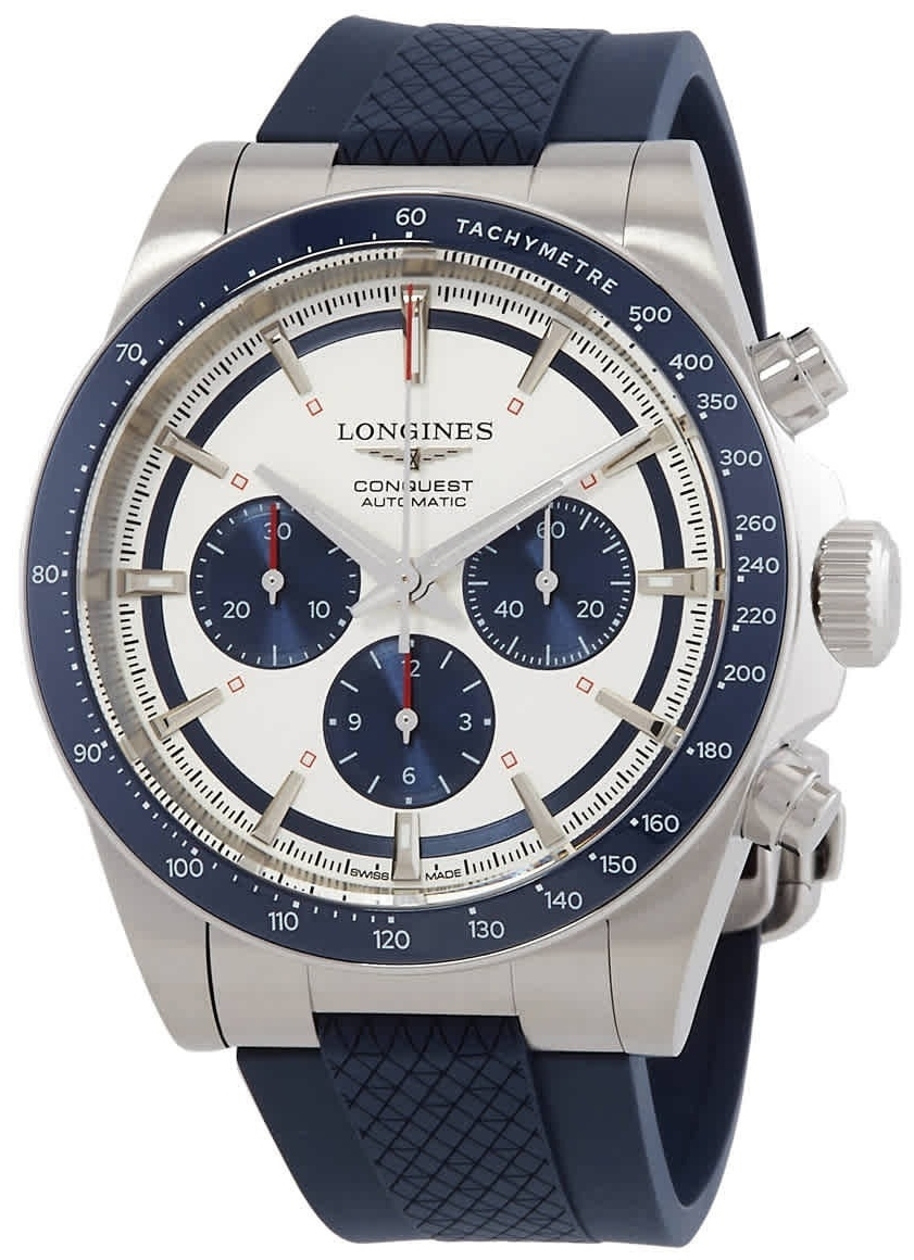 Longines Herrklocka L3.835.4.98.9 Conquest Silverfärgad/Gummi Ø42 mm - Longines