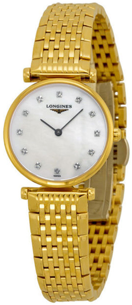 Longines Damklocka L4.209.2.87.8 Grande Classique Vit/Gulguldtonat - Longines