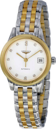 Longines Damklocka L4.274.3.27.7 Flagship Vit/Gulguldtonat stål Ø26 - Longines