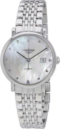 Longines Damklocka L4.310.4.87.6 Elegant Vit/Stål Ø29 mm - Longines