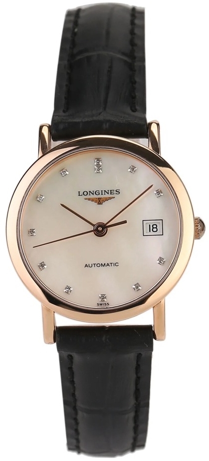 Longines Damklocka L4.378.8.87.4 Elegant Vit/Läder Ø27.2 mm - Longines