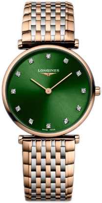 Longines Damklocka L4.512.1.08.7 Grande Classique Grön/Stål Ø29 mm - Longines