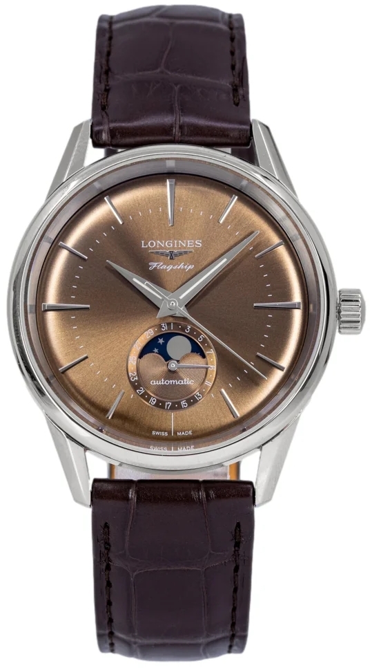 Longines Herrklocka L4.815.4.62.2 Flagship Heritage Brun/Läder - Longines