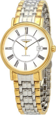 Longines Herrklocka L4.922.2.11.7 Presence Vit/Gulguldtonat stål - Longines