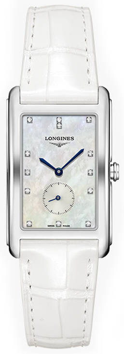 Longines Damklocka L5.755.4.87.2 DolceVita Vit/Läder