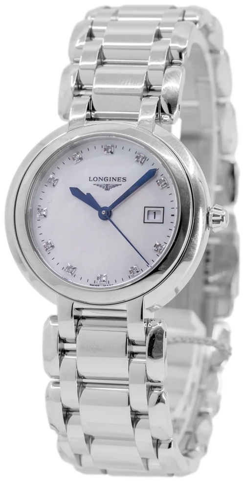 Longines Damklocka L8.122.4.87.6 PrimaLuna Vit/Stål Ø30 mm - Longines