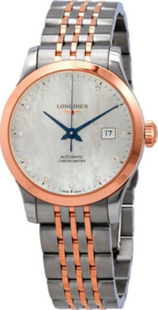 Longines Damklocka L2.321.5.87.7 Record Vit/18 karat roséguld Ø30 mm - Longines