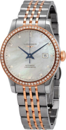 Longines Damklocka L2.321.5.89.7 Record Vit/18 karat roséguld Ø30 mm - Longines