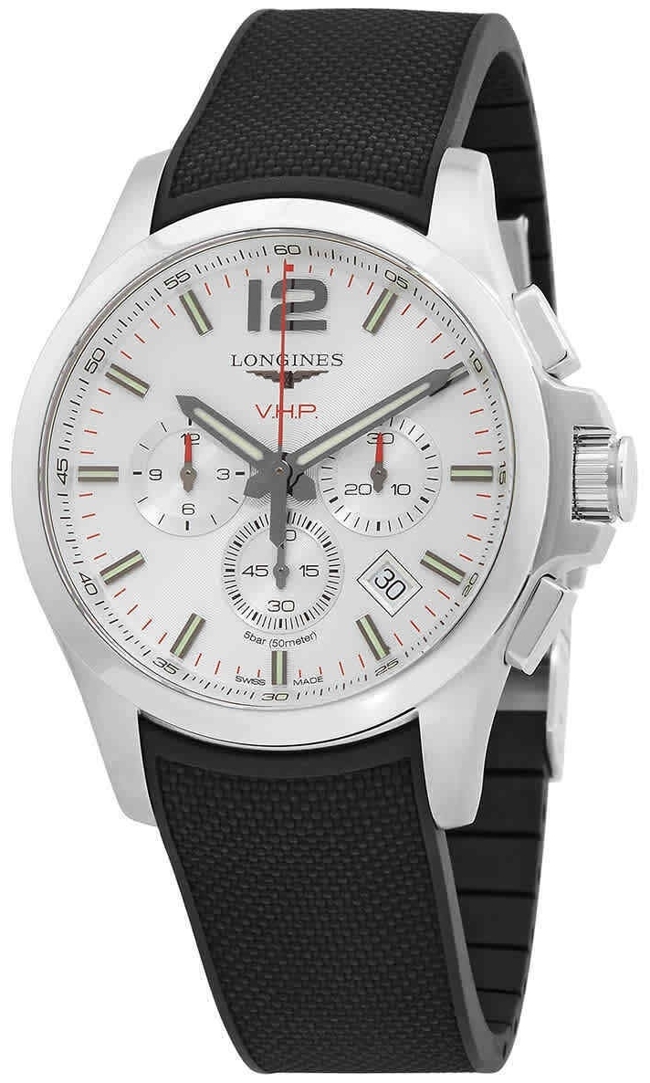 Longines Herrklocka L3.727.4.76.9 Conquest V.H.P. Silverfärgad/Gummi - Longines