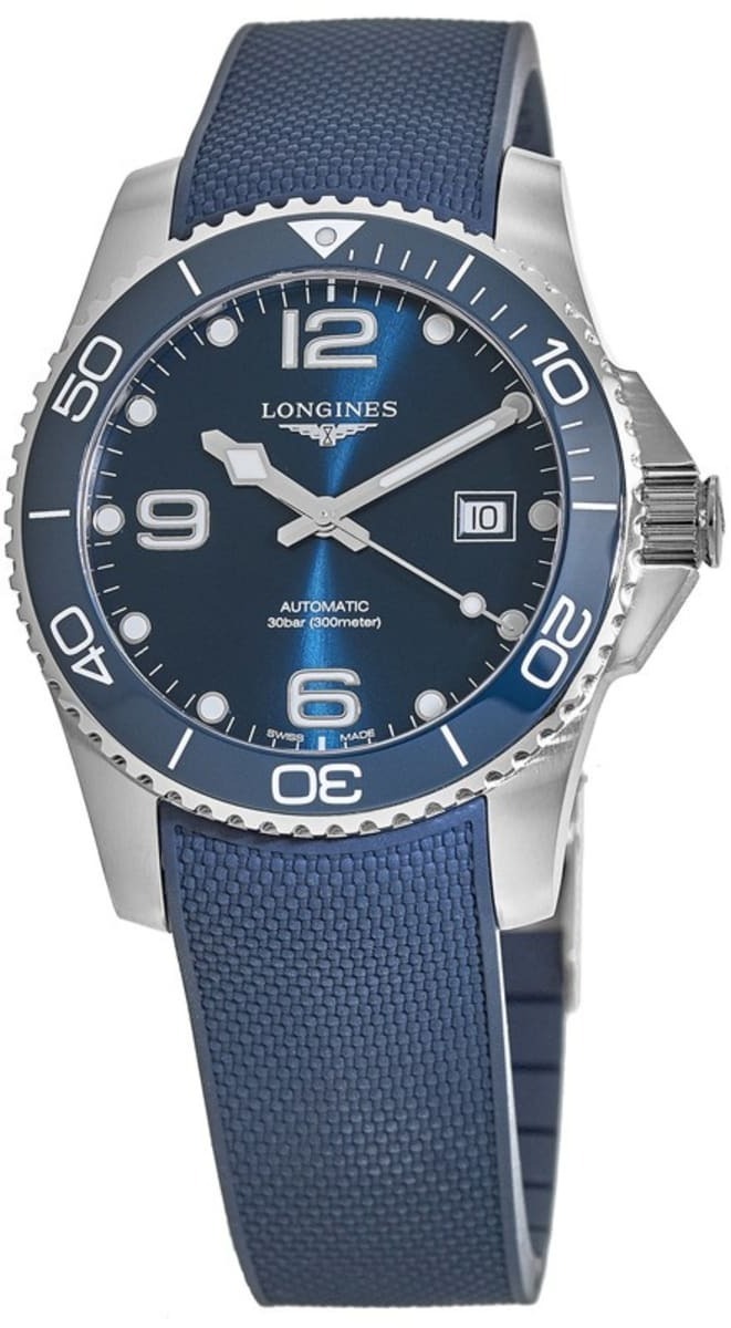 Longines Herrklocka L3.781.4.96.9 Hydroconquest Blå/Gummi Ø41 mm - Longines