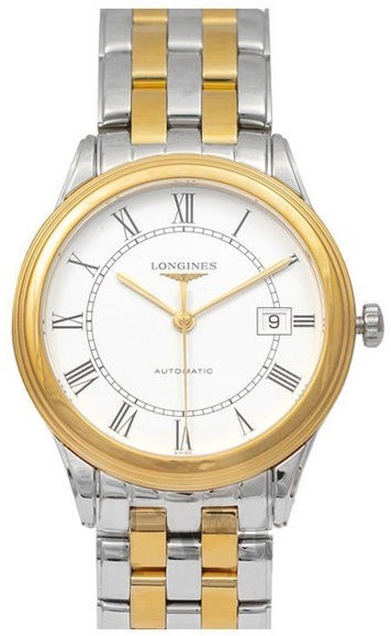 Longines Herrklocka L4.974.3.21.7 Flagship Vit/Gulguldtonat stål - Longines